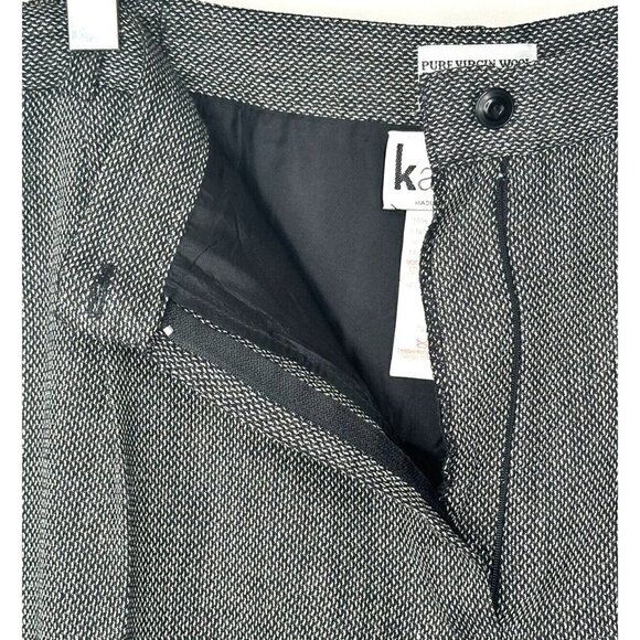 VTG Karolyne Petite Wool Herringbone Wide Leg Dress Pants Women 22 Gray Lined - Picture 7 of 12